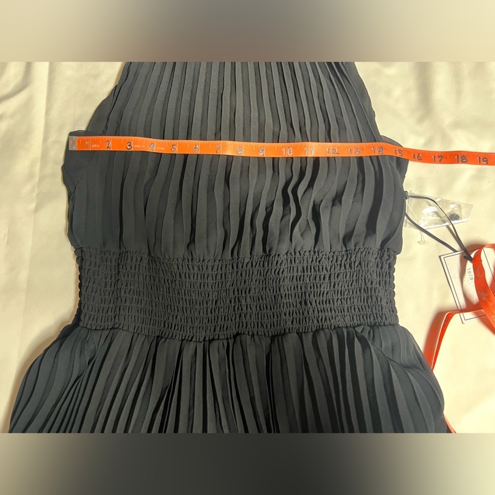 1 STATE‎ Black halter neck pleated skirt midi dress size S. - Picture 14 of 16